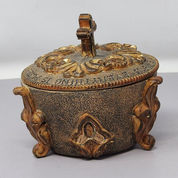 Sienna Jeweled Prayer Box‎ With Cross & Inspirational Text - Picture 2 of 9